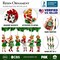Nostalgic Victorian Christmas Girl Charming Set of 6 Ornaments, Vintage Old Fashioned Resin Holiday Decoration